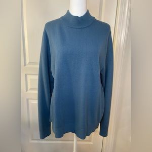 Vintage Blair Mock Neck Sea Blue Sweater. Size XLG